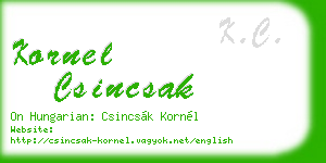 kornel csincsak business card