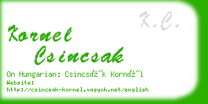 kornel csincsak business card